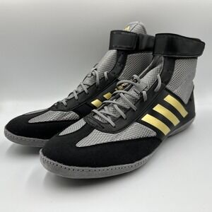 Adidas Combat Speed 5 Wrestling Shoes - Grey/Black/Metallic Gold - Men's 13 *NEW